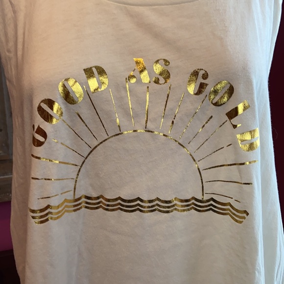 Saltwater Luxe Good As Gold Off White Sleeveless Muscle T Tank XXL - Picture 3 of 5